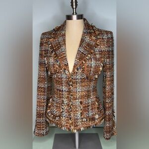 Daniele by tahari Levin Women's Tweed Jacket - Brown Multi-Color size 4